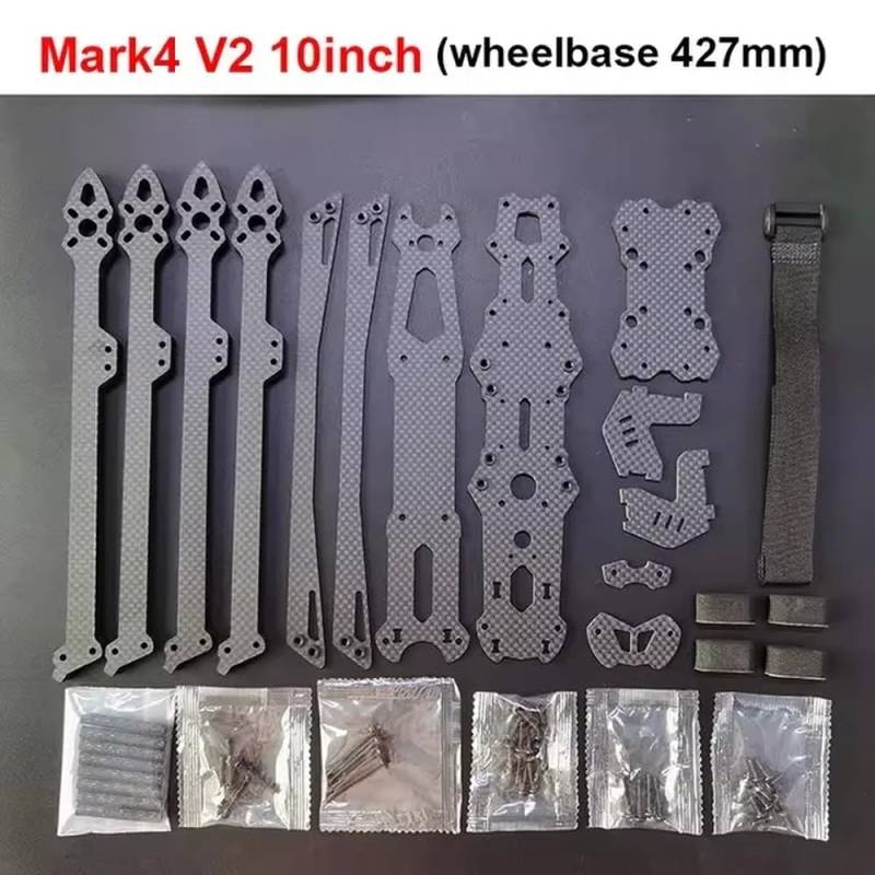 Mark4 V2 8 Zoll 367 mm 7 Zoll 295 mm 9 Zoll 387 mm 10 Zoll 427 mm Kompatibler Rahmensatz Kompatibel mit Mark4 FPV Racing Drone Quadcopter Freestyle(Mark4-V2-10inch) von FDhRyTF