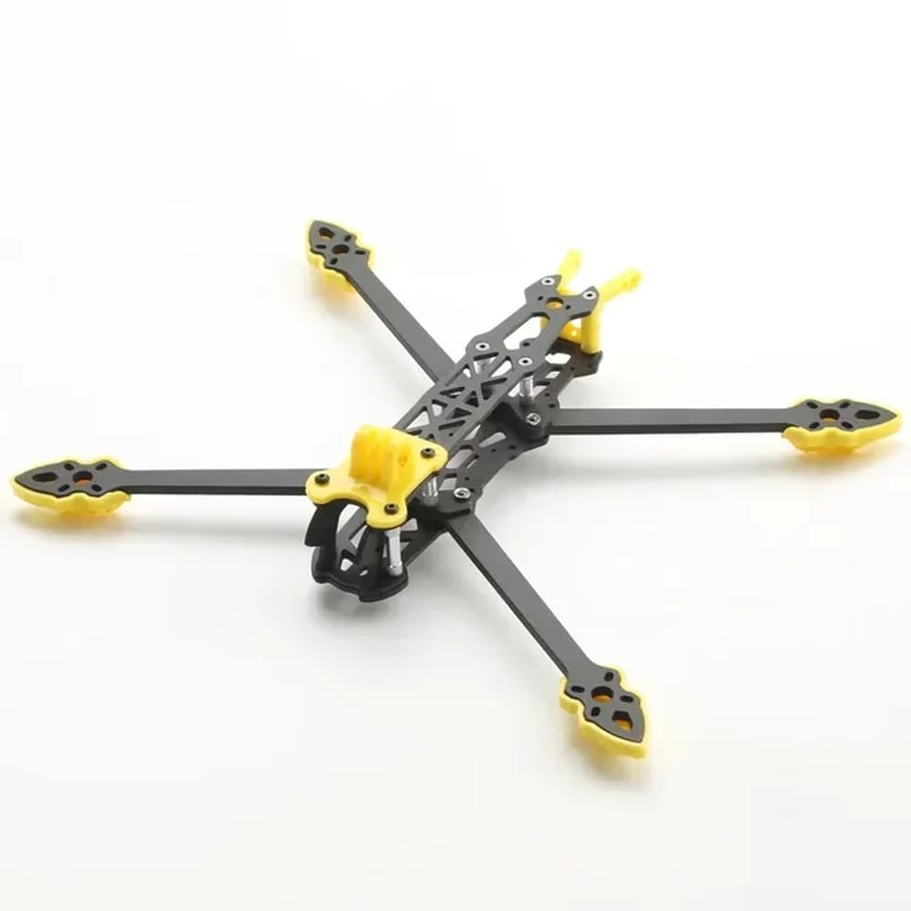 Neebrc 7inch 295 mm Kohlefaser FPV Frame Kit kompatibel mit Mark4 RC Racing Drone Quadcopter Freestyle Aerial Model Plane Rack(Yellow Printed Frame) von FDhRyTF