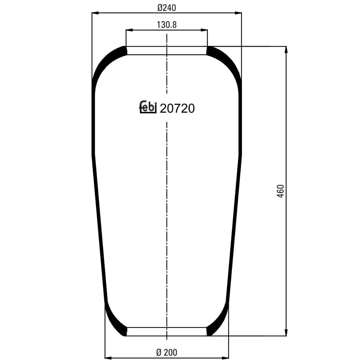 FEBI BILSTEIN Federbalg, Luftfederung MERCEDES-BENZ,VOLVO,MAN 20720 81436016036,81436016041,81436016050 81436016051,0220024100,81436010033,81436010036 von FEBI BILSTEIN