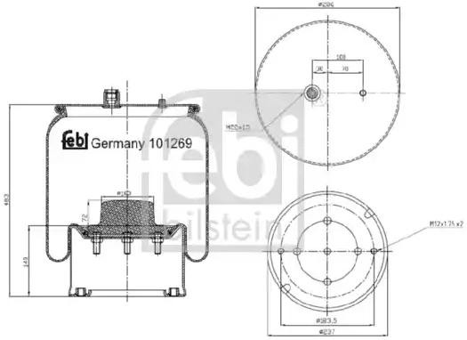 FEBI BILSTEIN Federbalg, Luftfederung MERCEDES-BENZ 101269 9603203257,A9603203257 von FEBI BILSTEIN