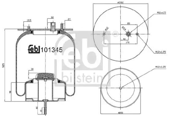 FEBI BILSTEIN Federbalg, Luftfederung RENAULT TRUCKS 101345 5010488756,5010294385B von FEBI BILSTEIN