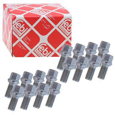 Febi Bilstein 16x Radschraube Kugelbund M14X1,5X27 für Audi, Seat, Skoda, VW von FEBI BILSTEIN