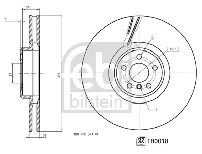 Febi Bilstein 1x Bremsscheibe [Hersteller-Nr. 180018] für BMW von FEBI BILSTEIN