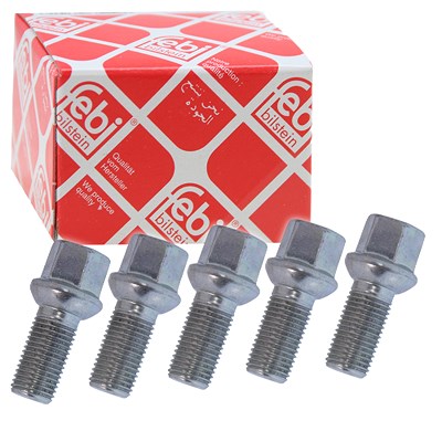 Febi Bilstein 5x Radschraube Kugelbund M14X1,5X27 für Audi, Seat, Skoda, VW von FEBI BILSTEIN