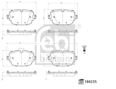 Febi Bilstein Bremsbelagsatz, Scheibenbremse [Hersteller-Nr. 184235] für Audi von FEBI BILSTEIN