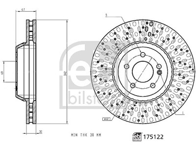 Febi Bilstein 1x Bremsscheibe [Hersteller-Nr. 175122] für Mercedes-Benz von FEBI BILSTEIN