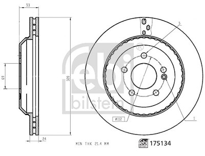 Febi Bilstein Bremsscheibe [Hersteller-Nr. 175134] für Mercedes-Benz von FEBI BILSTEIN