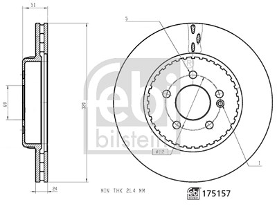 Febi Bilstein Bremsscheibe [Hersteller-Nr. 175157] für Mercedes-Benz von FEBI BILSTEIN