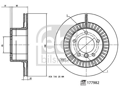 Febi Bilstein 1x Bremsscheibe [Hersteller-Nr. 177982] für Mercedes-Benz von FEBI BILSTEIN