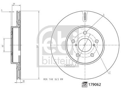 Febi Bilstein Bremsscheibe [Hersteller-Nr. 179062] für Lexus, Suzuki, Toyota von FEBI BILSTEIN