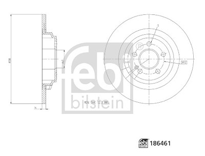 Febi Bilstein Bremsscheibe [Hersteller-Nr. 186461] für Mercedes-Benz von FEBI BILSTEIN