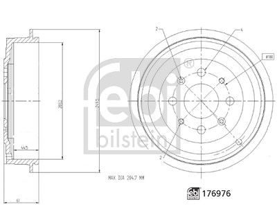 Febi Bilstein 1x Bremstrommel [Hersteller-Nr. 176976] für Fiat, Opel von FEBI BILSTEIN