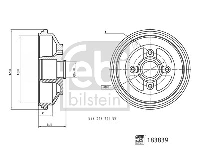 Febi Bilstein 1x Bremstrommel [Hersteller-Nr. 183839] für Suzuki von FEBI BILSTEIN