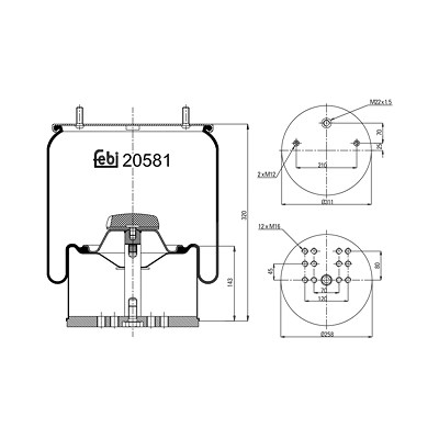 Febi Bilstein Federbalg, Luftfederung [Hersteller-Nr. 20581] von FEBI BILSTEIN