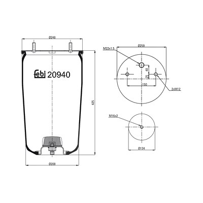 Febi Bilstein Federbalg, Luftfederung [Hersteller-Nr. 20940] von FEBI BILSTEIN