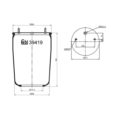 Febi Bilstein Federbalg, Luftfederung [Hersteller-Nr. 39419] von FEBI BILSTEIN