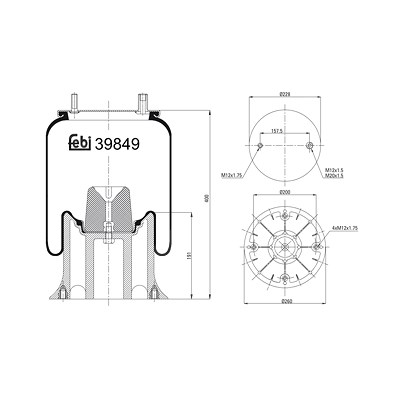 Febi Bilstein Federbalg, Luftfederung [Hersteller-Nr. 39849] von FEBI BILSTEIN