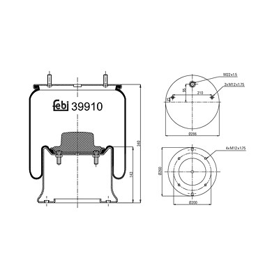 Febi Bilstein Federbalg, Luftfederung [Hersteller-Nr. 39910] von FEBI BILSTEIN