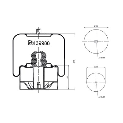 Febi Bilstein Federbalg, Luftfederung [Hersteller-Nr. 39988] von FEBI BILSTEIN