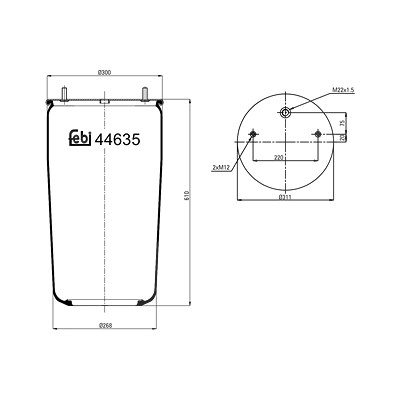 Febi Bilstein Federbalg, Luftfederung [Hersteller-Nr. 44635] von FEBI BILSTEIN
