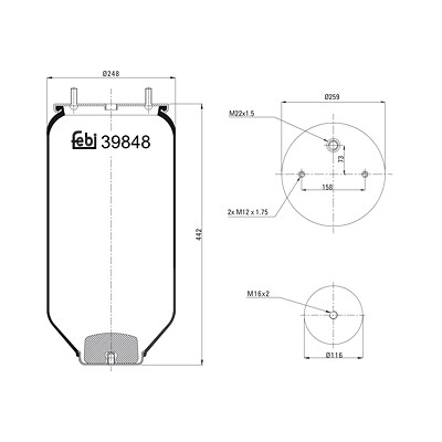 Febi Bilstein Federbalg, Luftfederung [Hersteller-Nr. 39848] von FEBI BILSTEIN