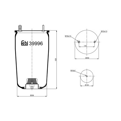 Febi Bilstein Federbalg, Luftfederung [Hersteller-Nr. 39996] von FEBI BILSTEIN