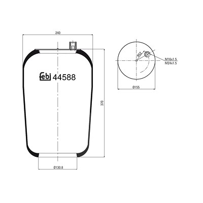 Febi Bilstein Federbalg, Luftfederung [Hersteller-Nr. 44588] von FEBI BILSTEIN