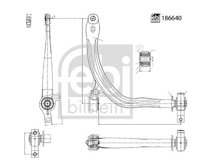 Febi Bilstein Lenker, Radaufhängung [Hersteller-Nr. 186640] für Citroën von FEBI BILSTEIN