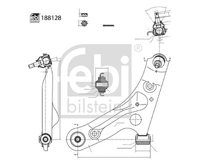 Febi Bilstein Lenker, Radaufhängung [Hersteller-Nr. 188128] für Nissan, Suzuki von FEBI BILSTEIN