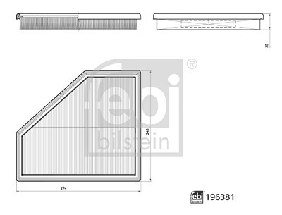 Febi Bilstein Luftfilter [Hersteller-Nr. 196381] für BMW von FEBI BILSTEIN