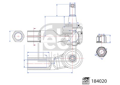 Febi Bilstein Spurstangenkopf [Hersteller-Nr. 184020] für Audi, Cupra, Skoda, VW von FEBI BILSTEIN