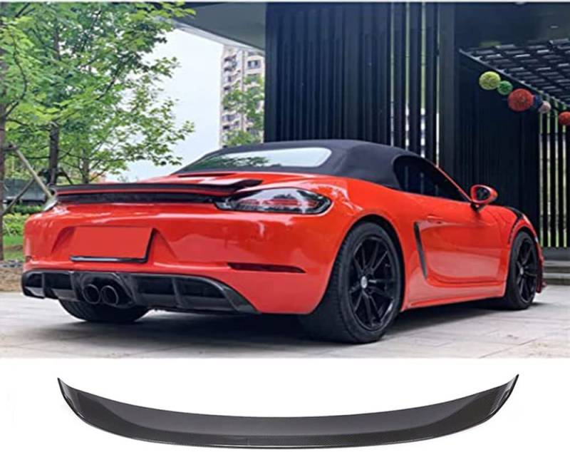 Auto Rear Carbon Faser Heckspoiler, für Porsche 718 Boxster 2016-2022 Kofferraumspoiler Ohne Perforation Fahrzeugstabilität Dekoration Accessories von FEHUN