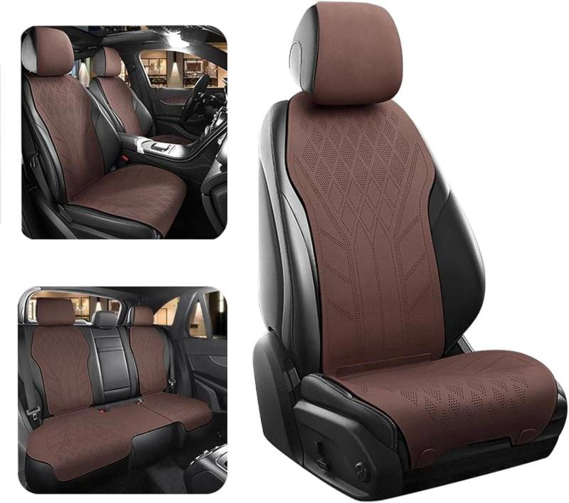 FEIFEISS Auto Sitzbezüge Sets für-Mitsubishi Xpander, Meisten Bequem Atmungsaktive Und Kratzer Resistent Rutschfester Wasserdicht Langlebig Innenraum Zubehör,A-Brown von FEIFEISS