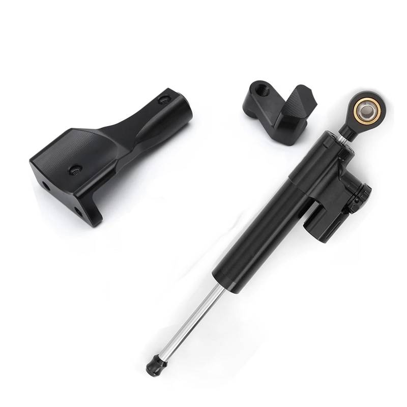 Dämpfer Lenkungsstabilisator Aluminium Lenkung Dämpfer Stabilisator Halterung Montage Unterstützung Kit Halter Für R3 R25 Für MT25 MT03 2019-2023 Motorradhalterung(Black Set) von FEILIV