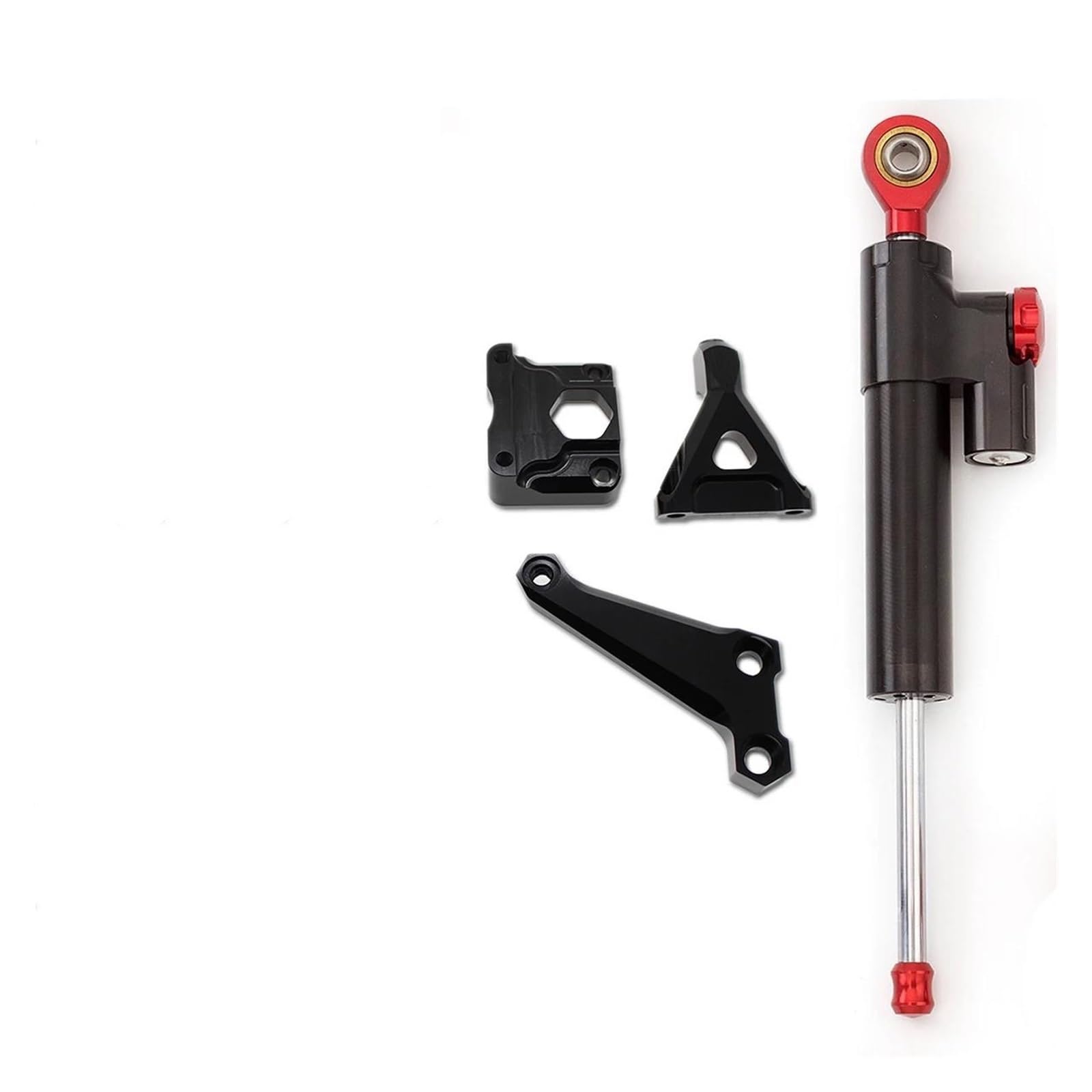 Dämpfer Lenkungsstabilisator Aluminium Motorrad Dämpfer Lenkung Stabilisieren Halterung Montage Kit Für Kawasaki Für Z300 Z250 2015-2016 Motorradhalterung(Black red) von FEILIV