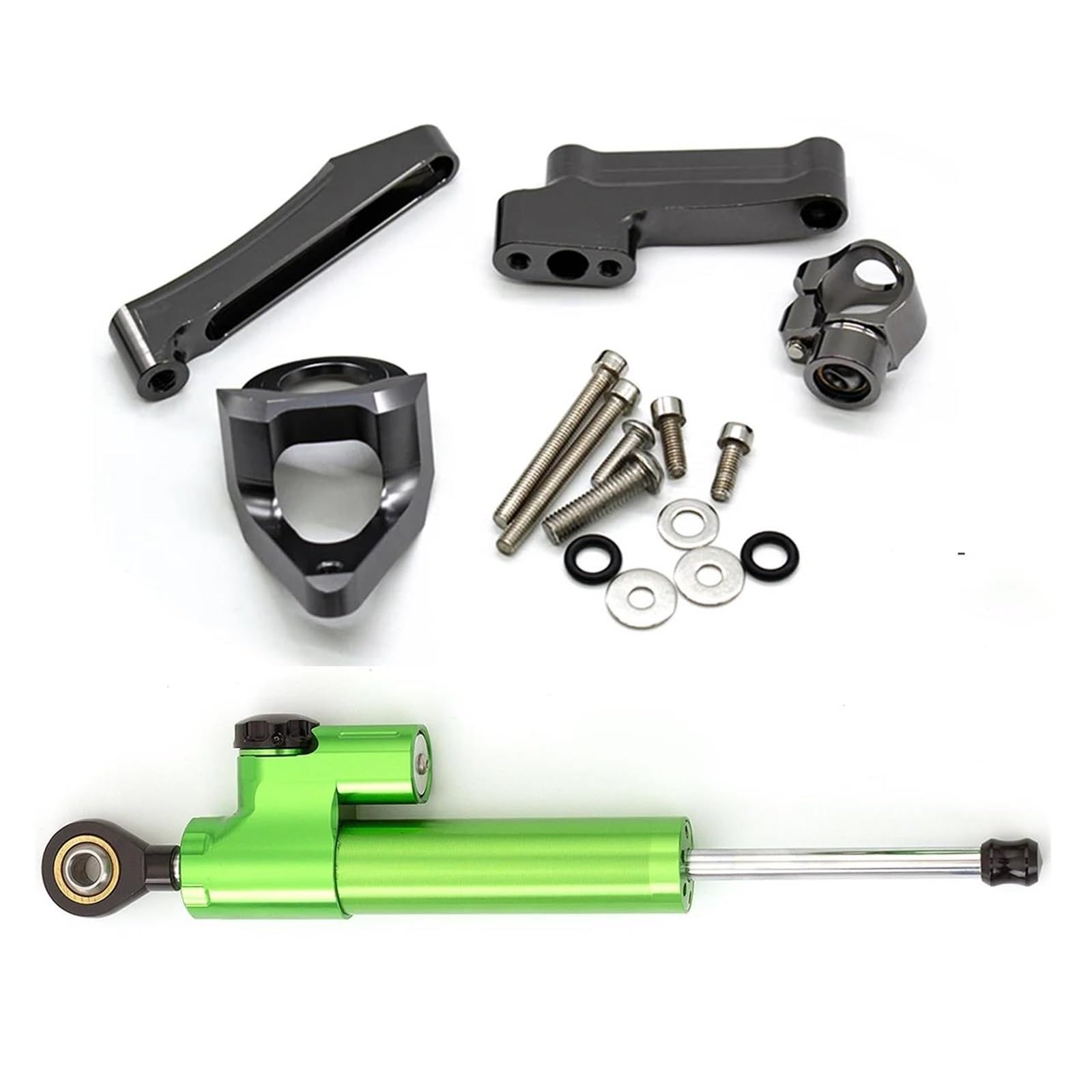 Dämpfer Lenkungsstabilisator Dämpfer Stabilisieren Montage Halterung Motorrad Lenkung Für Suzuki Für GSX1300R Für Hayabusa 1998-2019 Motorradhalterung(Green) von FEILIV