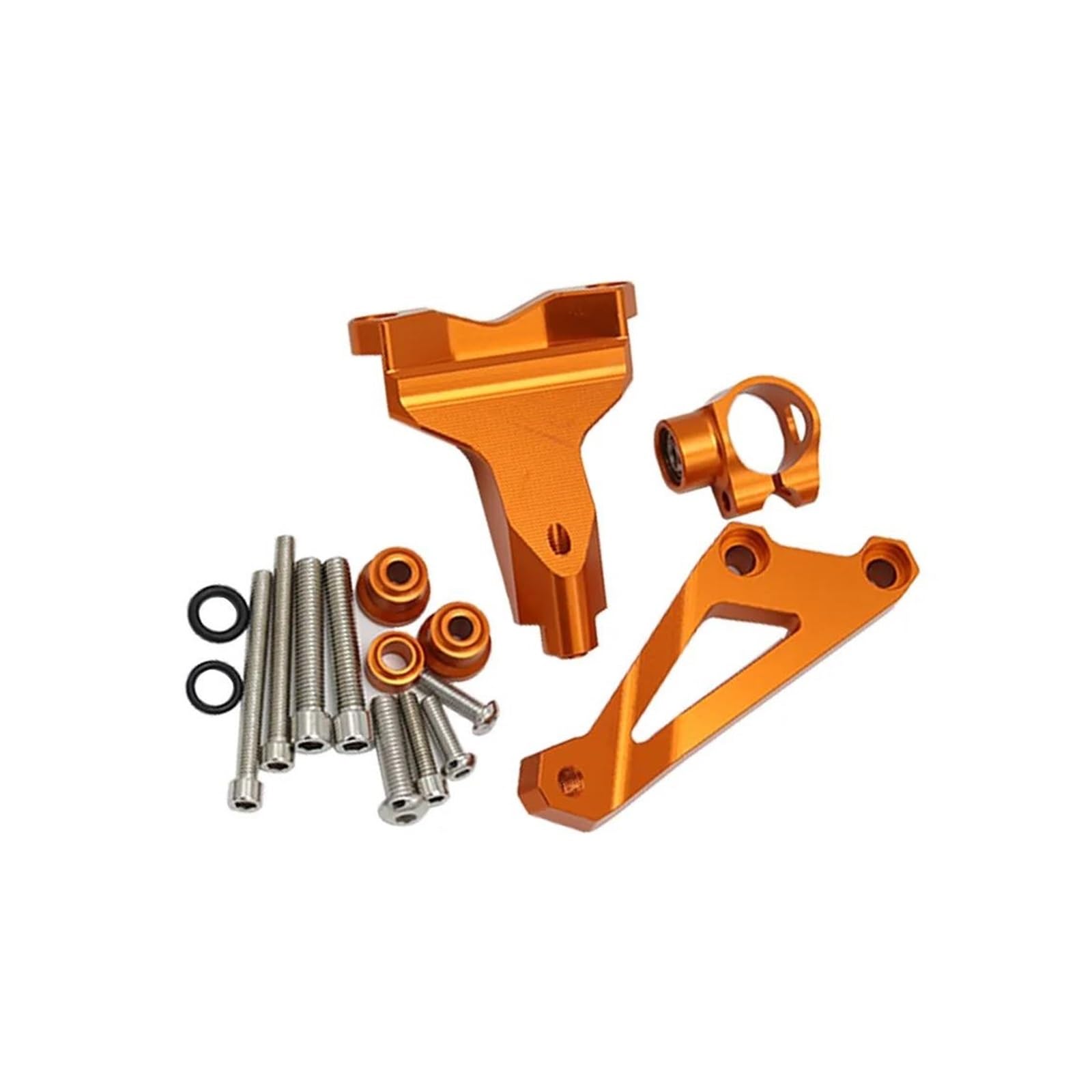 Dämpfer Lenkungsstabilisator Dämpferhalterung Richtungsdämpferpuffer Anti-Dump-Balance-Bar Motorrad-Tuning-Teile Für Duke 125/200/390 2013-2020 Motorradhalterung(Orange Bracket) von FEILIV