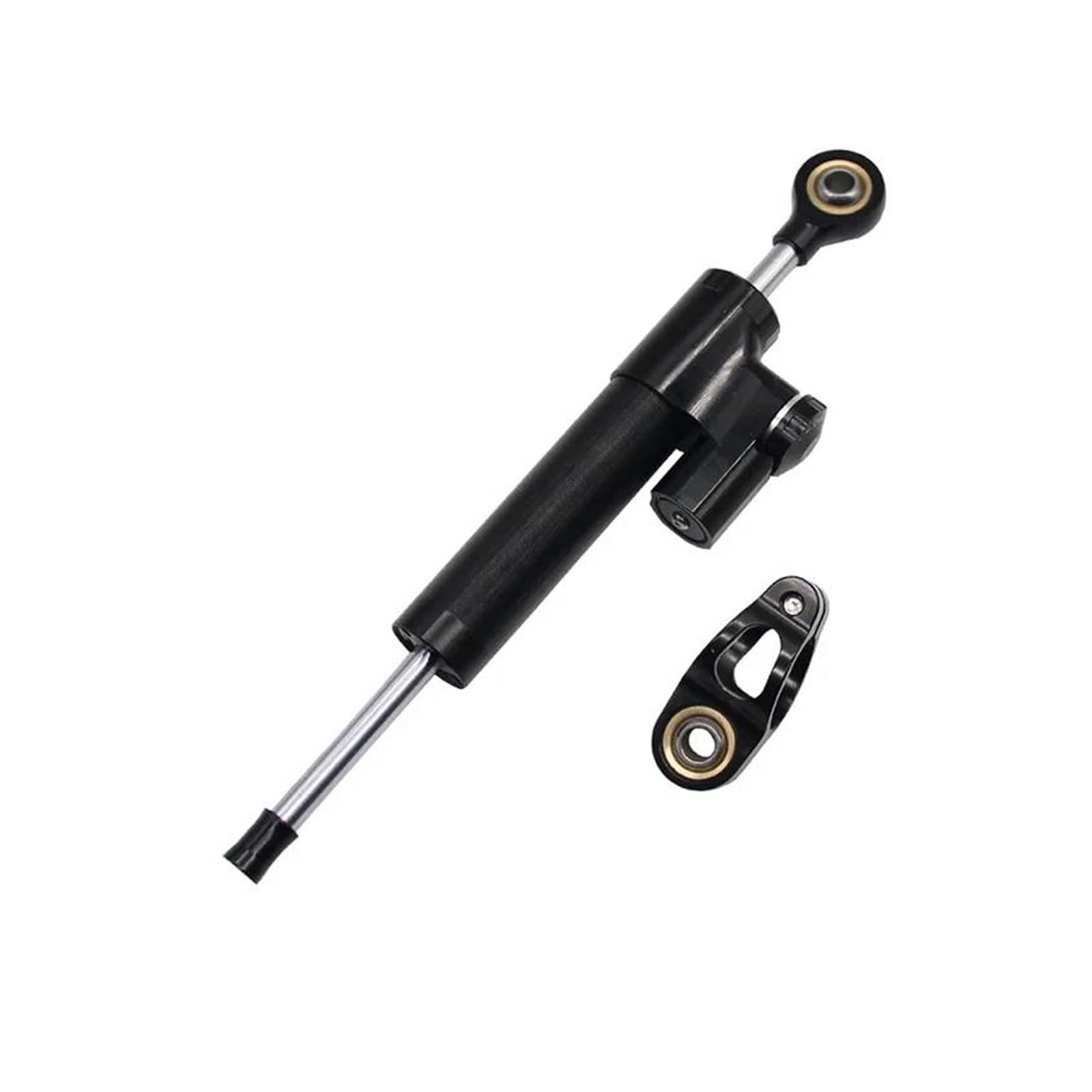 Dämpfer Lenkungsstabilisator Einstellbarer Lenkungsdämpferstabilisator Universalmotorrad Für MT10 MT07 MT09 Für ZX6R YZF R6 Für CBR650R CB1000R Motorradhalterung(Black) von FEILIV