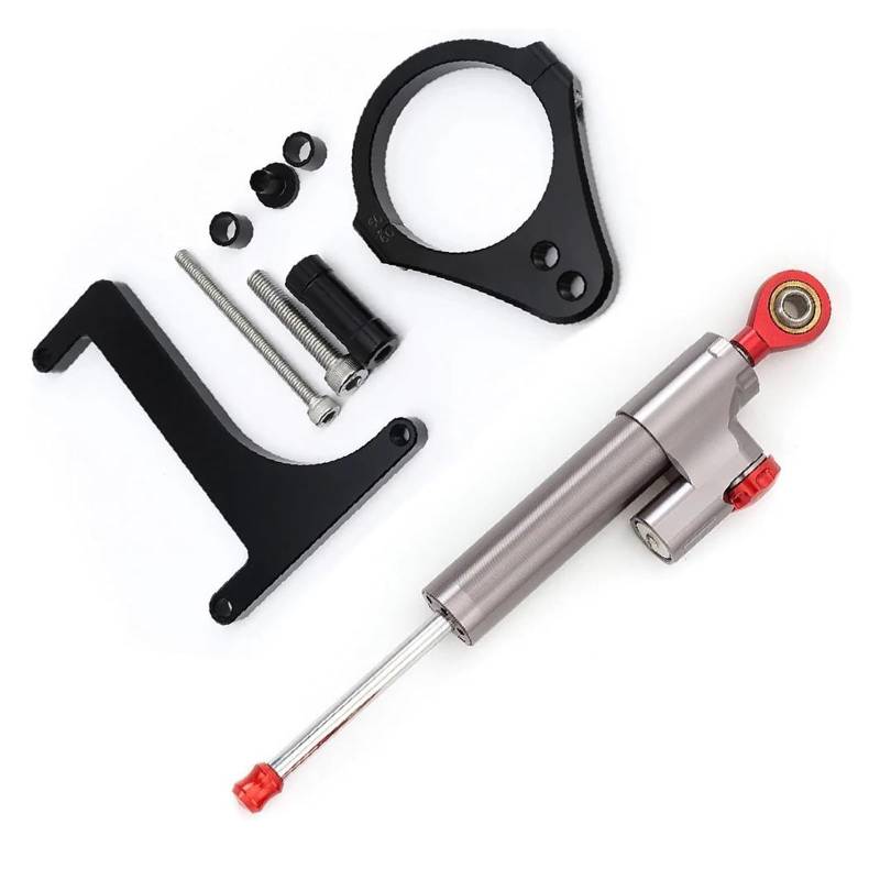 Dämpfer Lenkungsstabilisator Elektrische Roller Aluminium Lenkung Dämpfer Stabilisator Halterung Montage Unterstützung Kit Halter Für Inokim OX Für Sub13 Motorradhalterung(Gray B Set) von FEILIV