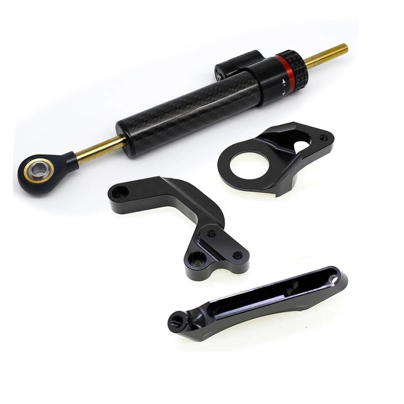 Dämpfer Lenkungsstabilisator Fiber Carbon Stabilisator Lenkungsdämpfer Montagehalterung Support Kit Für Suzuki Für GSXR 1000 K9 Für GSXR1000 Für GSX-R1000 2009-2015 Motorradhalterung(Damper n Bracket von FEILIV