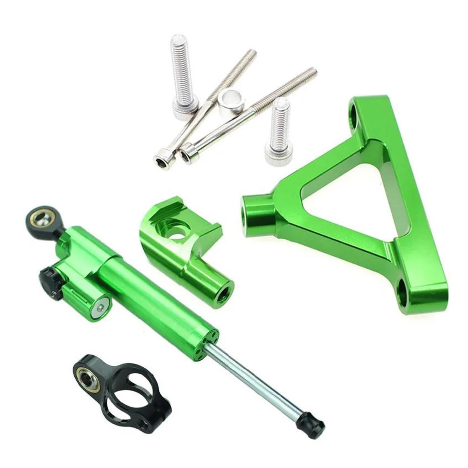 Dämpfer Lenkungsstabilisator Lenkung Stabilisieren Halterung Montieren Montage Unterstützung Halter Kit Set Carbon Motorräder Dämpfer Für Kawasaki Für ZX10R 2004-2005 Motorradhalterung(Green Set) von FEILIV