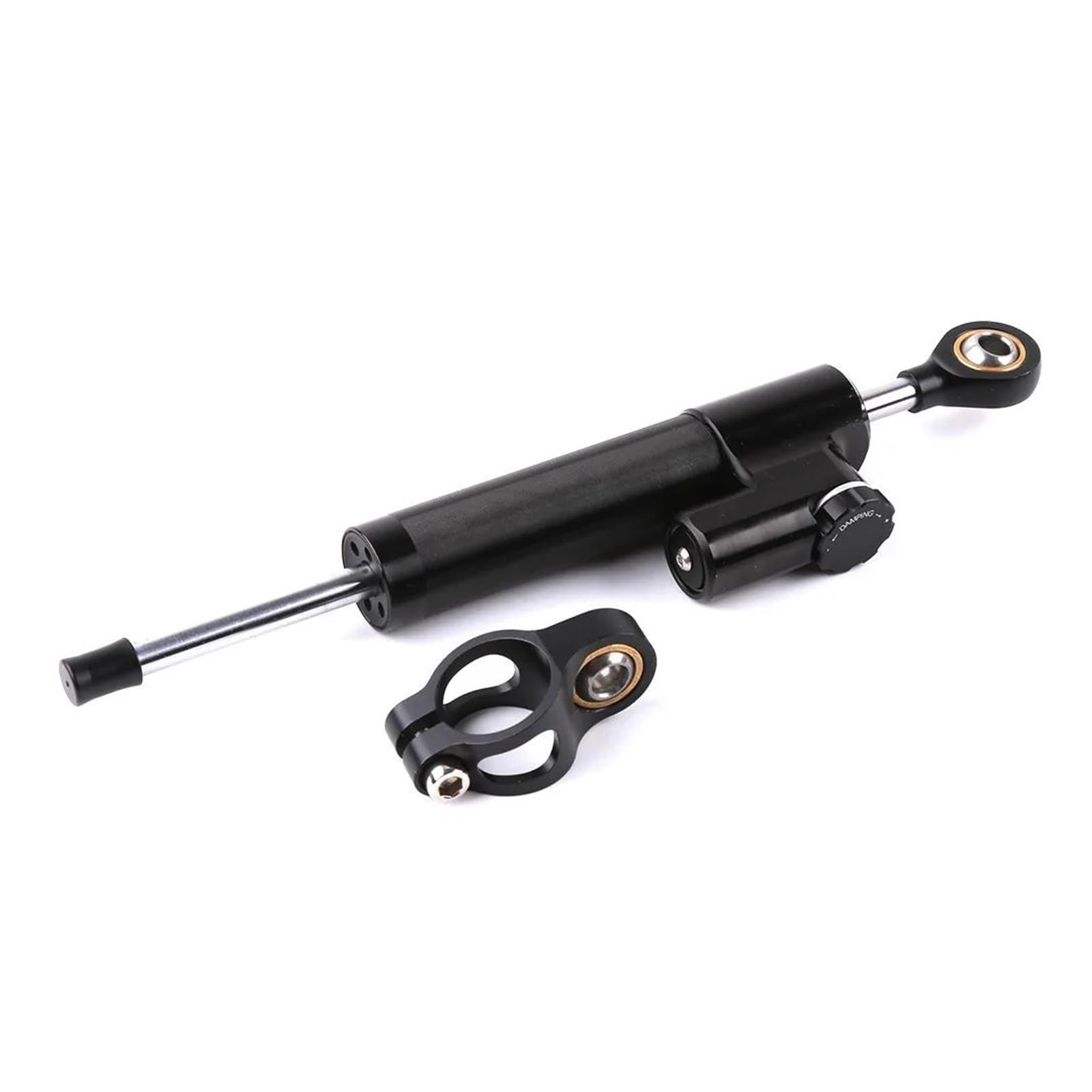 Dämpfer Lenkungsstabilisator Lenkungsdämpfer Stabilisator Hub Universal Motorrad Einstellbar Für Motorräder Sport Bike Elektrische Roller Motorradhalterung(Black with Black) von FEILIV