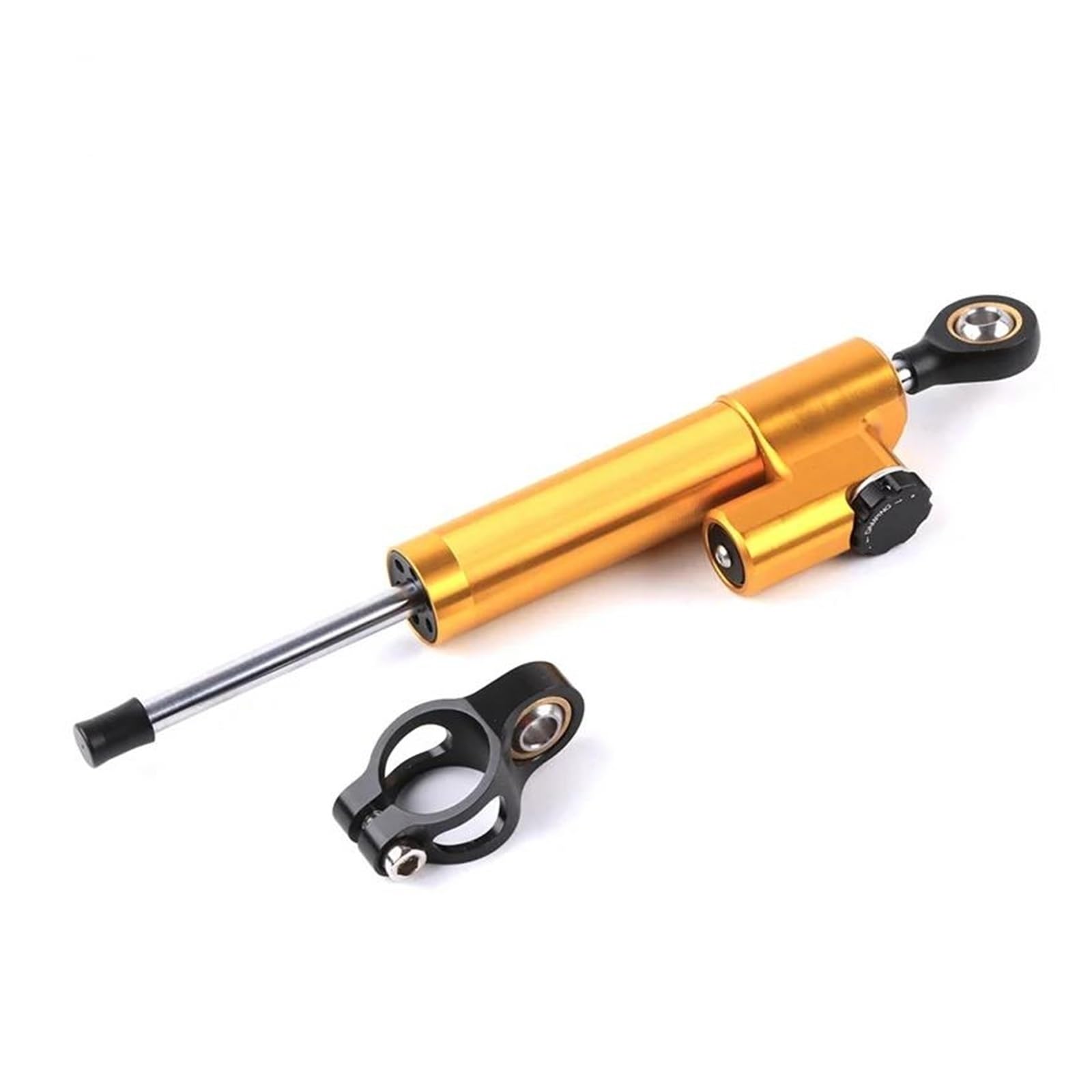 Dämpfer Lenkungsstabilisator Lenkungsdämpfer-Stabilisator Universal Motorrad Einstellbar Für S1000RR/Kawasaki Für Z1000 Z900/Suzuki Für GSXR 1000 Motorradhalterung(Gold) von FEILIV