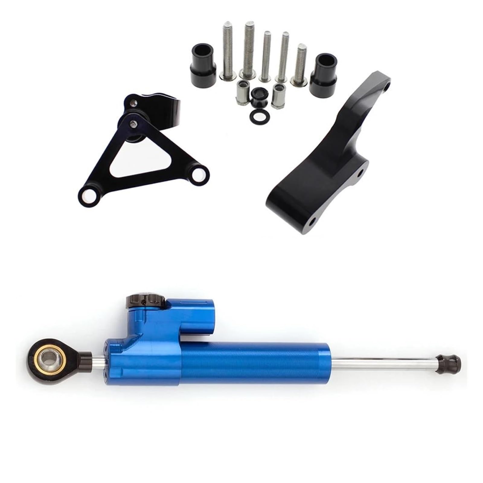 Dämpfer Lenkungsstabilisator Motorrad Aluminium Lenkung Stabilisieren Dämpfer Halterung Unterstützung Montage Kit Für Ducati 696 Für Monster Motorradhalterung(Blue) von FEILIV