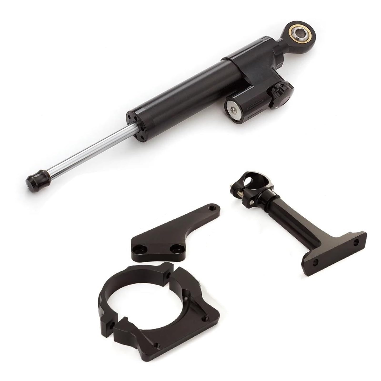 Dämpfer Lenkungsstabilisator Motorrad Aluminium Lenkungsdämpfer Stabilisieren Halterung Unterstützung Montage Kit Für Kawasaki Für ER6N ER6F Für Ninja 650R 2006-2008 Motorradhalterung(Black) von FEILIV