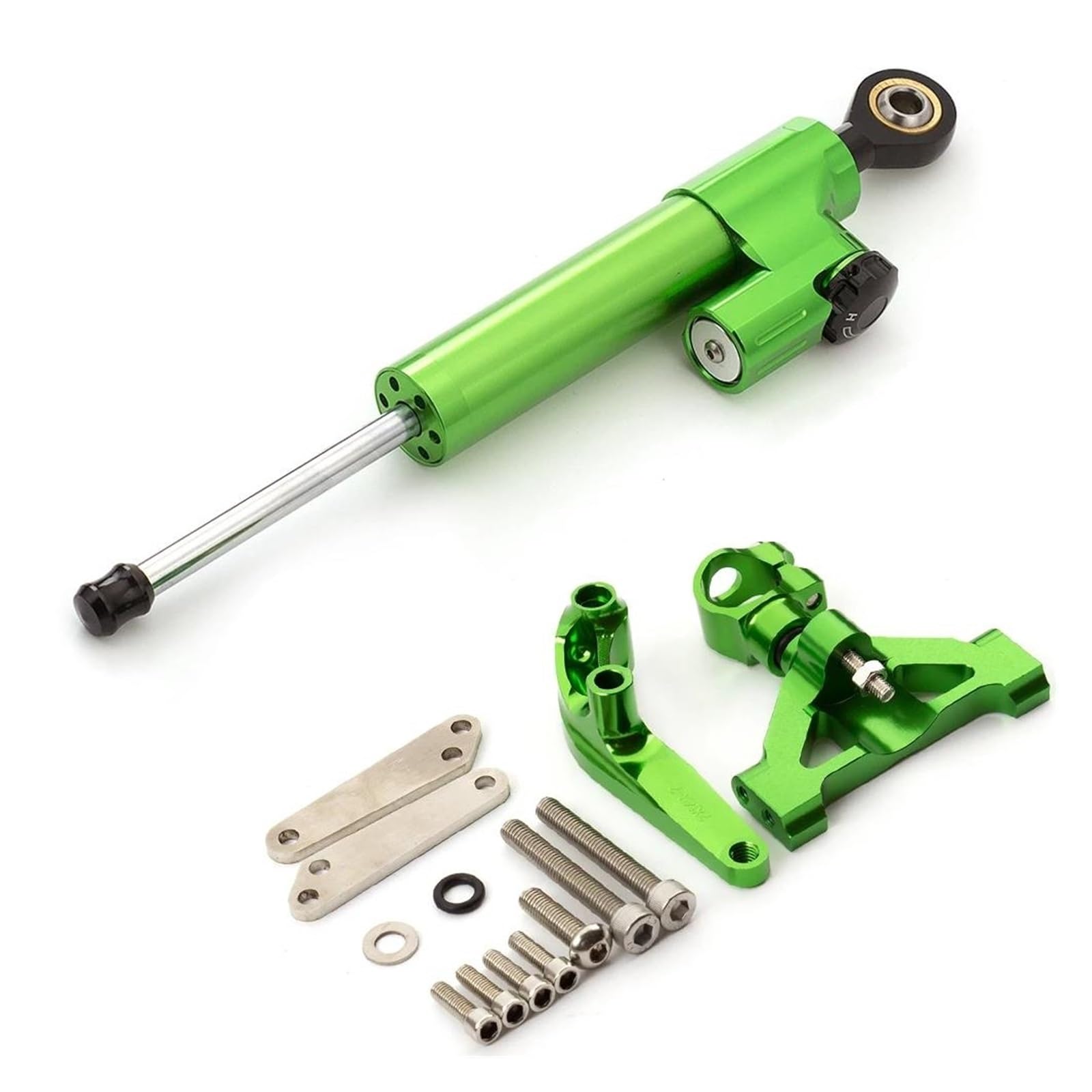 Dämpfer Lenkungsstabilisator Motorrad Lenkung Dämpfer Stabilisieren Halterung Montage Kit Für Kawasaki Für ZX14R ZZR1400 2006-2020 Motorradhalterung(Green) von FEILIV