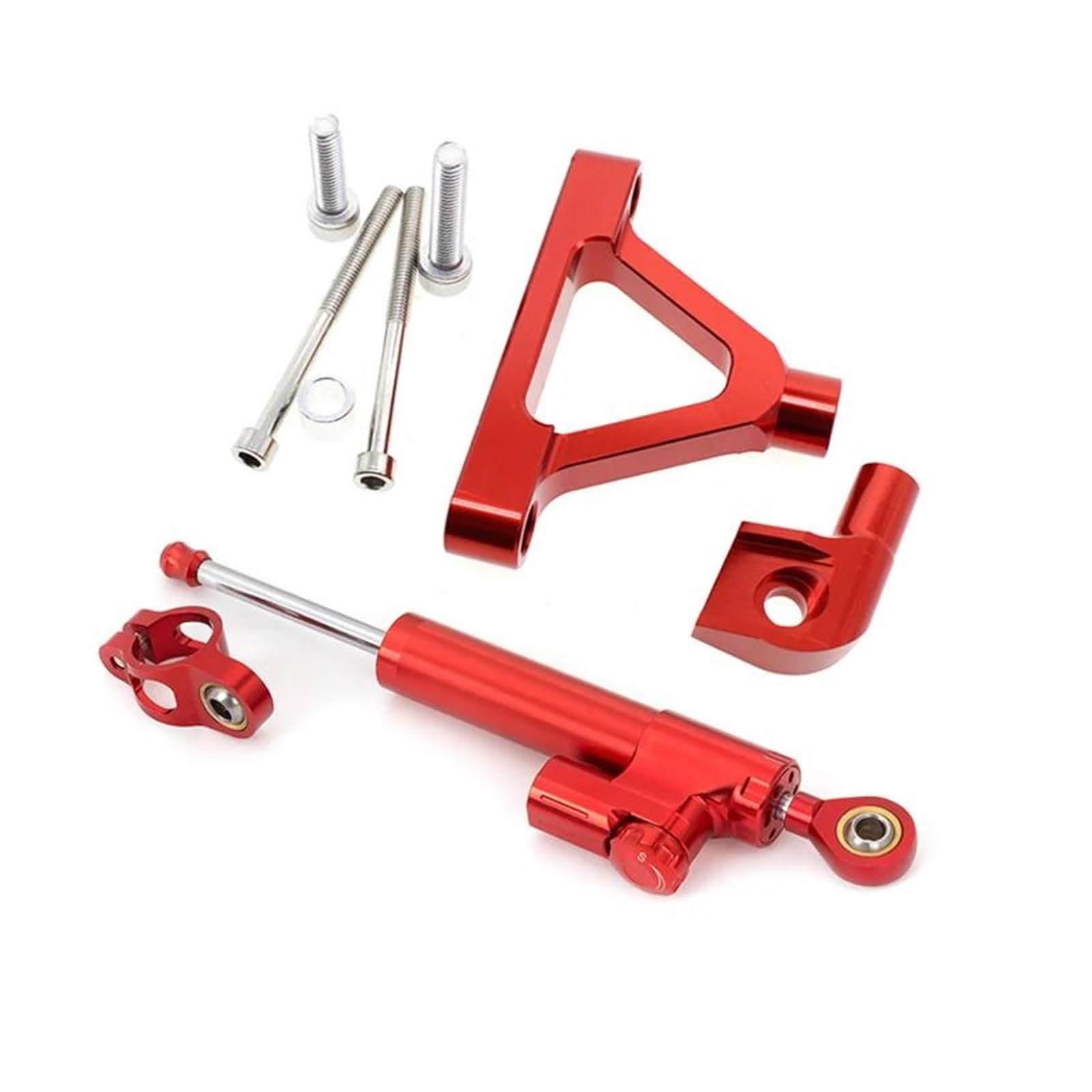 Dämpfer Lenkungsstabilisator Motorräder Lenkung Stabilisieren Dämpfer Halterung Montieren Montage Unterstützung Halter Kit Set Für Kawasaki Für ZX10R 2004-2005 Motorradhalterung(Red Set) von FEILIV