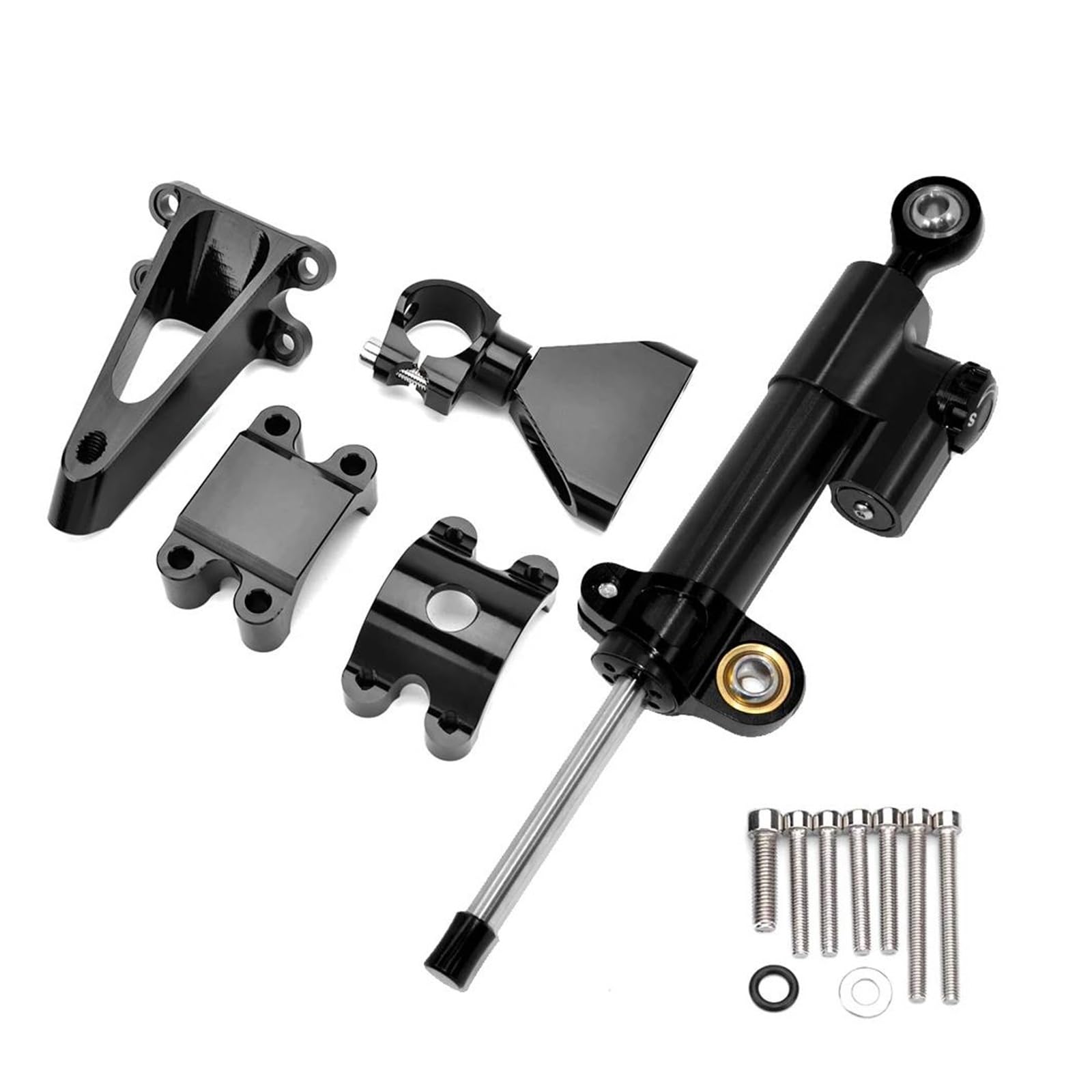 Dämpfer Lenkungsstabilisator Stabilisieren Sie Die Sicherheitskontrolle Mit Der Montagehalterung Für Motorraddämpferlenkung Für CBR600 Für CBR 600 F4i 1999-2004 Motorradhalterung(Black) von FEILIV