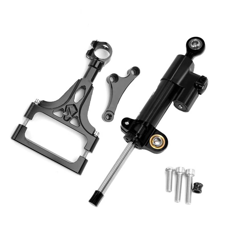 Dämpfer Lenkungsstabilisator Stabilisieren Sie Sicherheitskontrolle Mit Der Montagehalterung Für Motorrad-Dämpferlenkung Für Kawasaki Für Z1000 Z750 2003-2009 Motorradhalterung(Black) von FEILIV