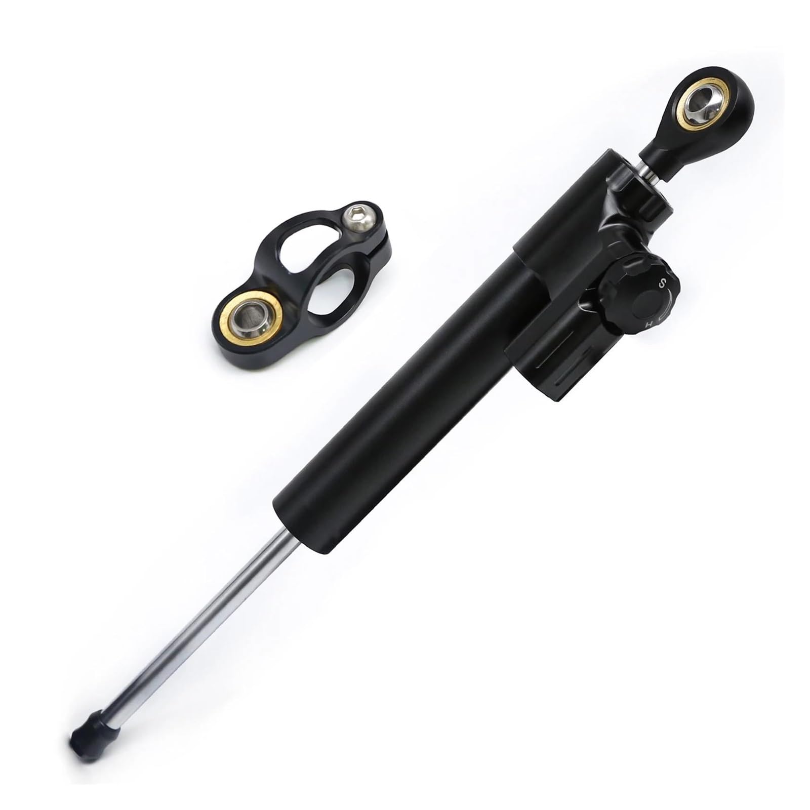 Dämpfer Lenkungsstabilisator Universal Motorrad Einstellbare Lenkung Dämpfer Stabilisator Lenkung Dämpfer Für MT03 MT10 MT 07 MT09 Motorradhalterung(295MM Black) von FEILIV